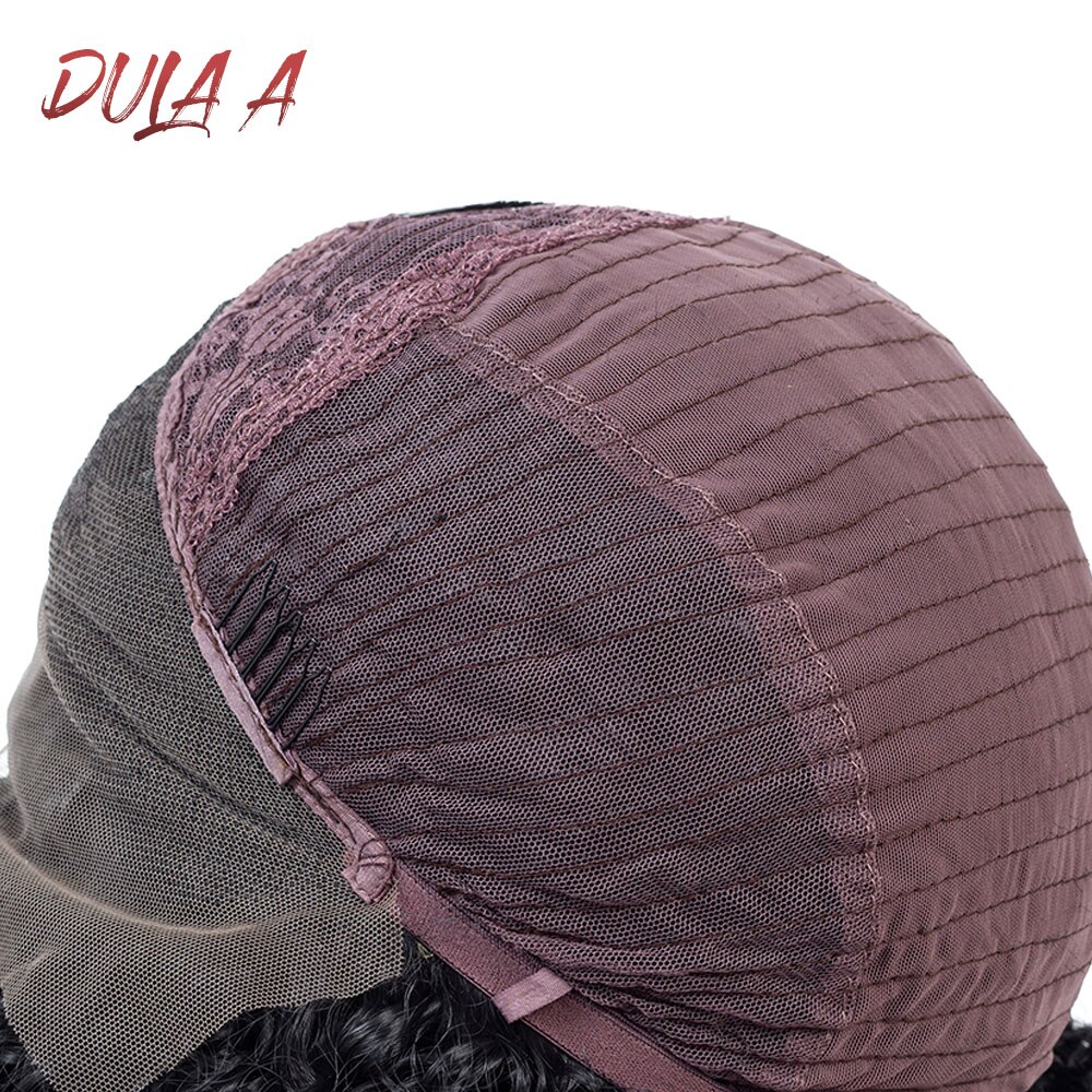 Dula  a 14 tommer ægte hår sort kort bob straight syntetisk limfri front blonde paryk midterste del til sorte kvinder øre til øre blonder