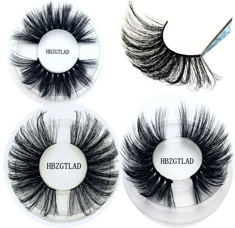 1 Pair 25mm Lashes 6D Faux Mink Hair False Eyelashes Fluffy Wispies Dramatic Long Lashes Handmade Eyelashes Eye Makeup Tool