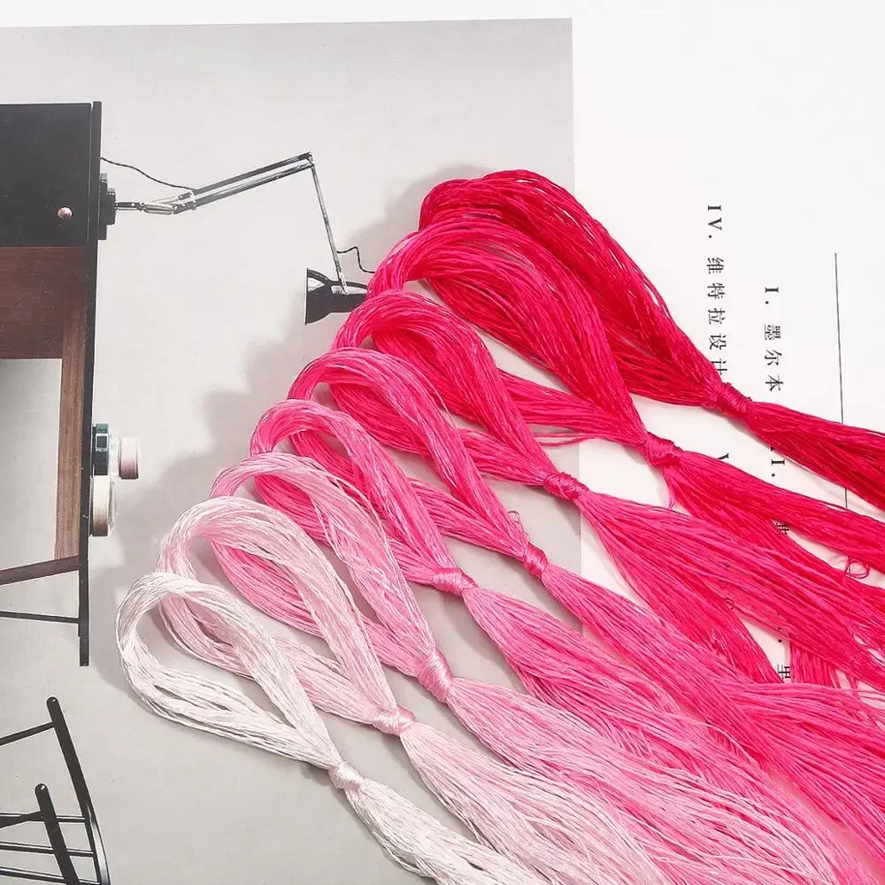 8 ovillos de hilo de seda de morera, hilo de bordar, hilos de punto de cruz, hilos de joyería tejidos de seda de China, Kits de costura DIY