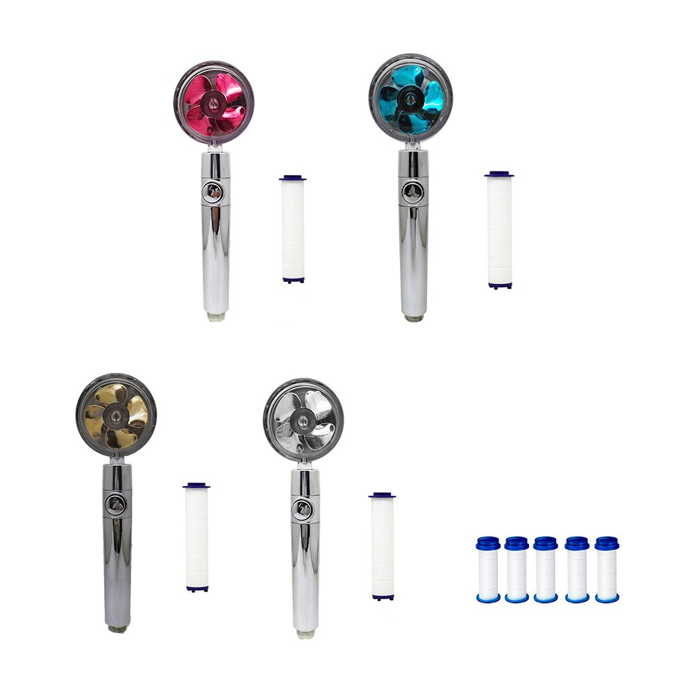 Pressurized Shower 360 Degrees Rotating Shower Head Water Saving ABS Rain High Pressure Spray Nozzle Propeller Shower