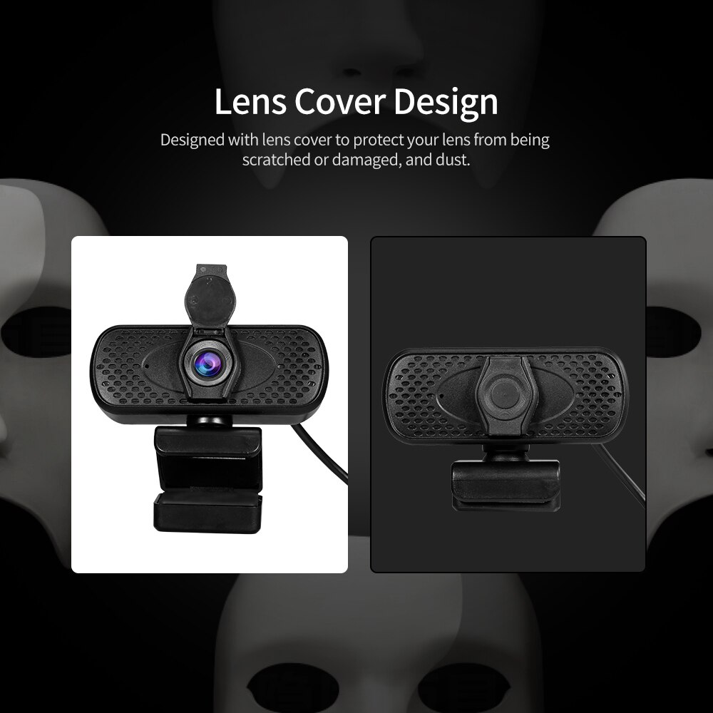 1080p full hd webcam plug & play met lensdop en statief groothoek videoconferentiecamera usb voor laptop desktop tv box