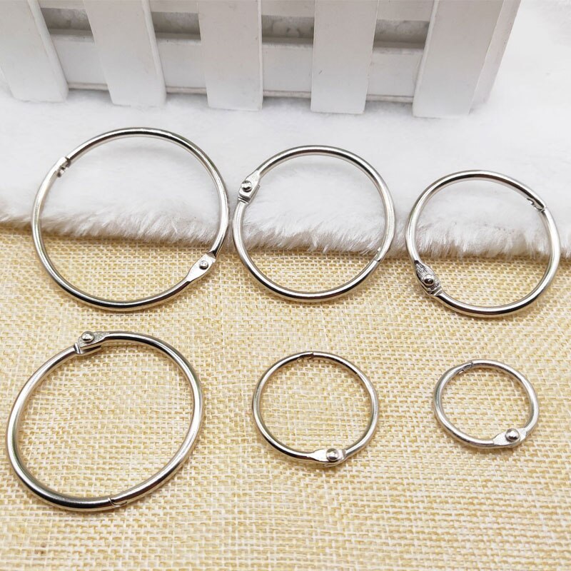 20Pcs Metal Binder Hinged Ring Gold Loose Leaf Opening Circle Book Hoops For Scrapbook Album Office Binding Ring On Notebook