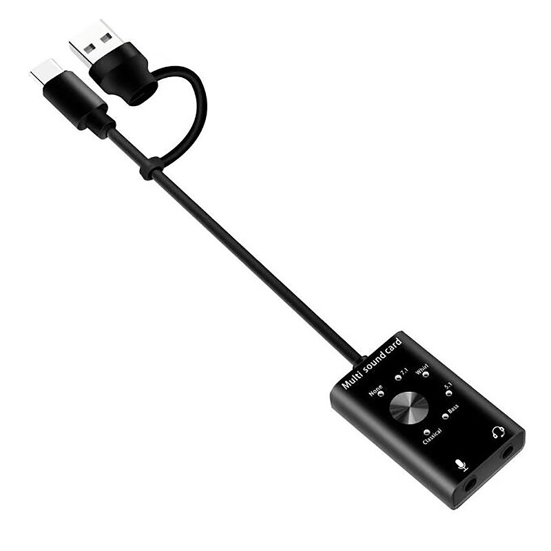 Headset 7.1 Externe Geluidskaart Voor Laptop Usb Audio 3D Geluidskaart Microfoon