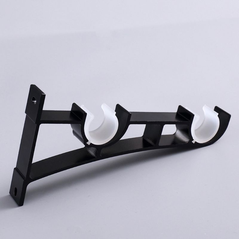 2pcs/set Double Curtain Rod Brackets Window Hardware Holder Home Decor E5BE