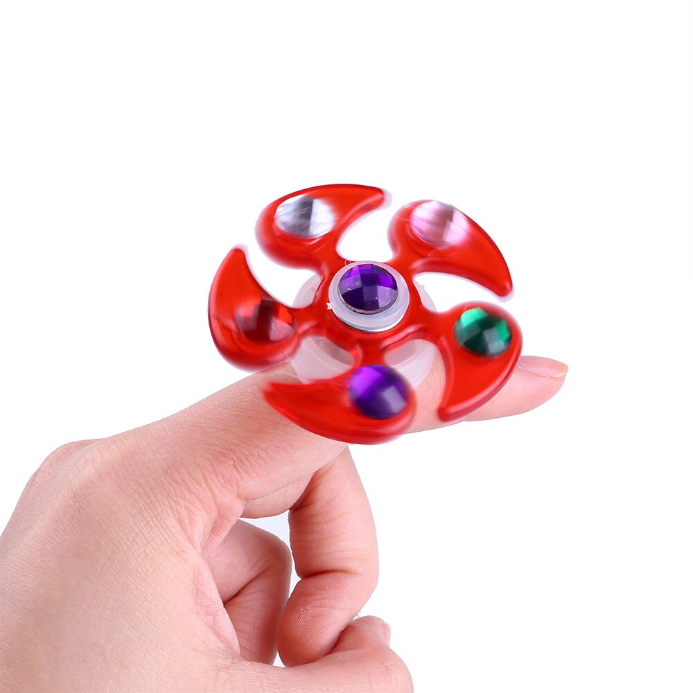 Early Education Toys Learning Toys For Children Children's Luminous Ring Manual Rotating Soft Plastic Flash Gyro Ring NewW930(5)