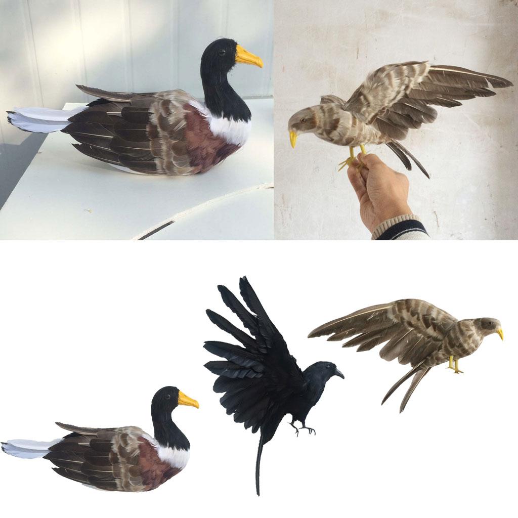 Artificial Realistic Black Raven Birds Duck Decoy for Home Christmas Party Decoration Xmas