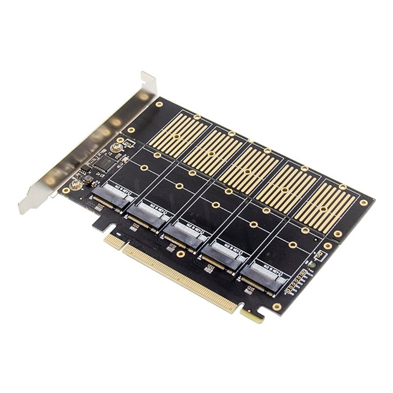 PCIe X16 zu 5 Häfen M.2 NGFF B-Schlüssel SATA 6Gbps Adapter Erweiterung Karte HinzufüGen 5X B-schlüssel SSD oder SATA Festplatte zu Laptop PC