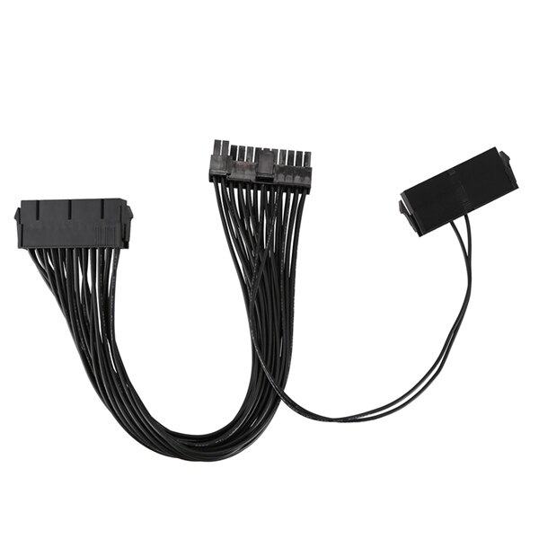 ATX Mining 30cm 24 Pin Dual PSU Power Supply Extension Cable for Computer Adaptor Cable Connector for Mining 24Pin 20+4pin