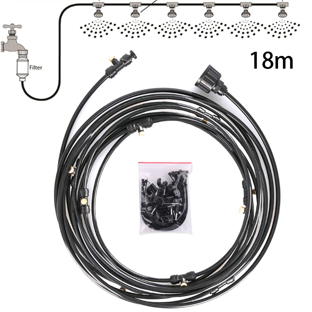 Tuin Spray 6M 9M 12M 15M 18M Irrigatie Sproeier Wit Gazon Patio Kas Zwarte Tuin tool Koelsysteem Kit: A6