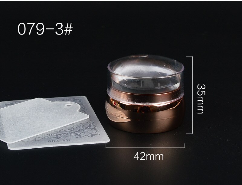 Kit de sellos para uñas con espejo, placas de estampación, herramienta de estampación, conjunto de estampación, Estampador de uñas con silicona transparente