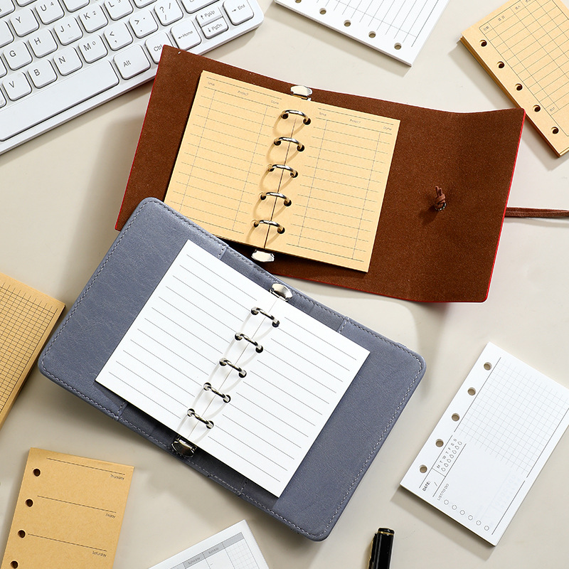 M5 løse ark notatbok refill spiralperm innvendig side rutenett blank linje dagbok agenda planlegger skoleartikler