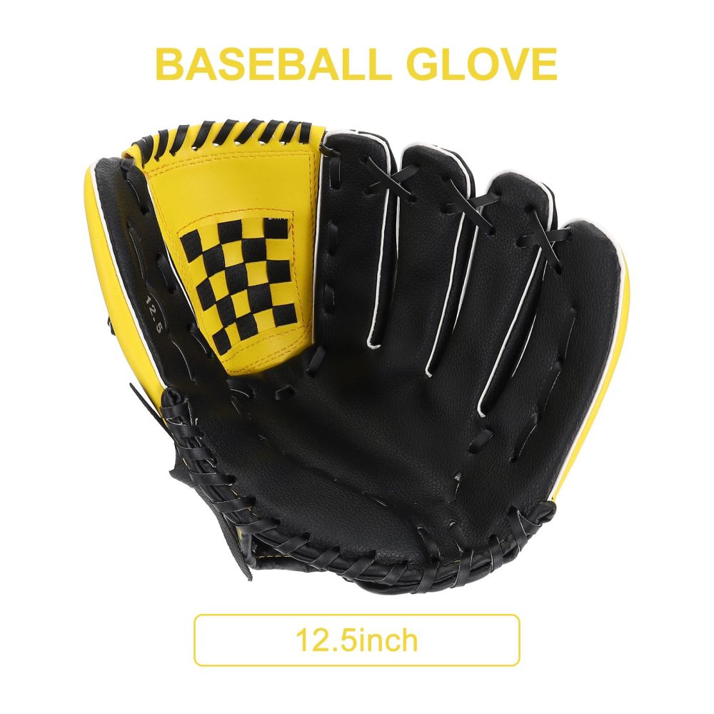 1Pc Sports Glove Baseball Glove Durable Softball Glove (Yellow Black)