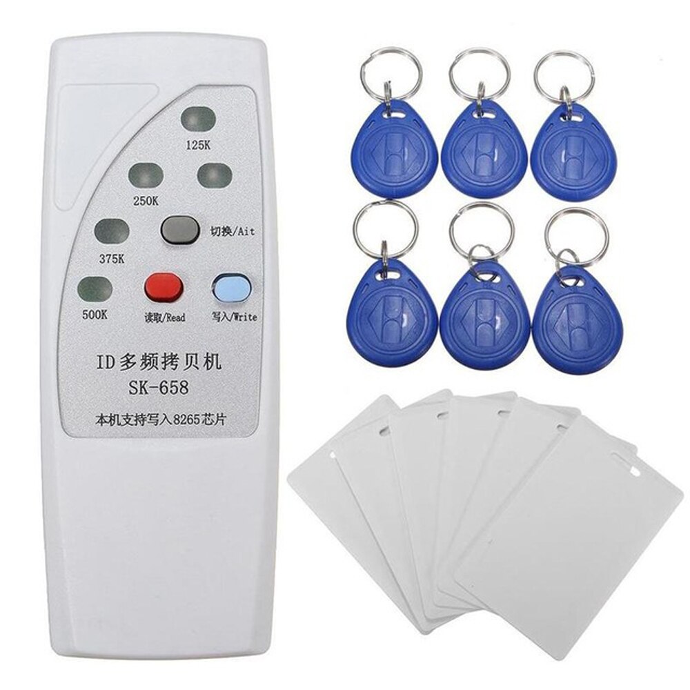 Lector de tarjetas RFID de mano I-D copiadora portátil Control de acceso con 6 tarjetas/etiquetas Kit llave tarjeta mando a distancia: KIT 2
