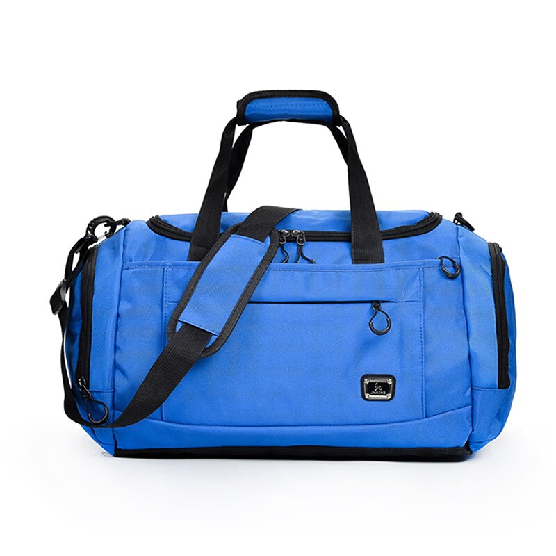 Cross Border Travel Bag Men Large Capacity Hand Short Trip Travel Bag Women's Sports Bag Gym: Blue