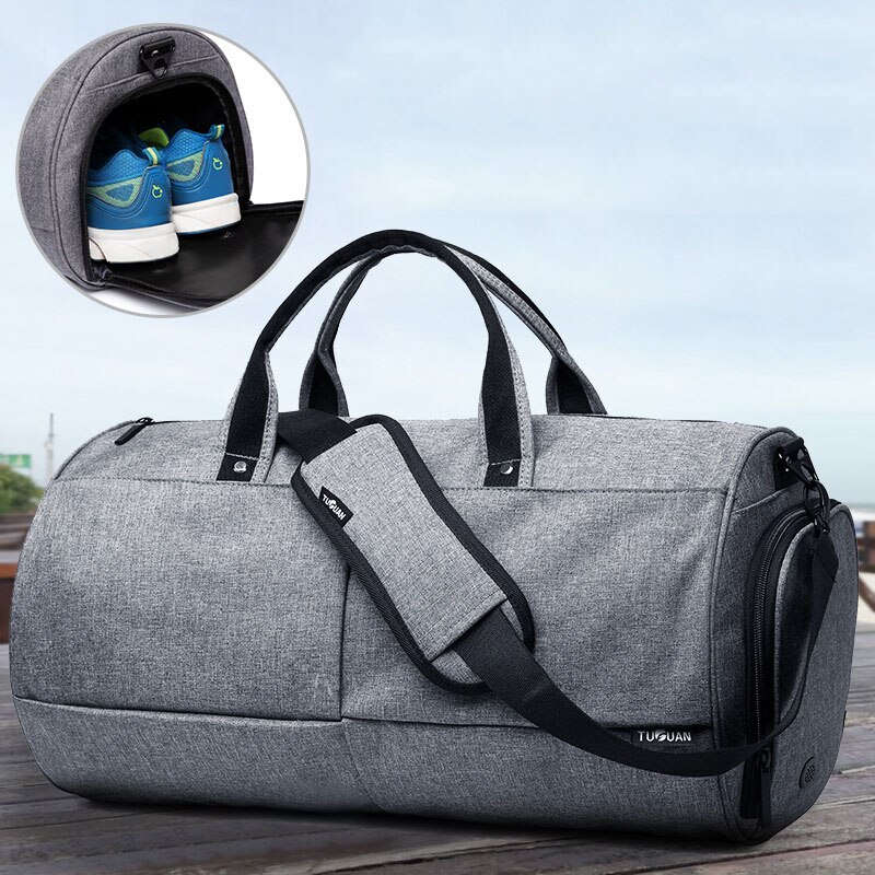 35L hommes multifonction sac de voyage cabine bagages hommes sacs de voyage grande capacité noir gris sac à dos toile décontracté sac de sport