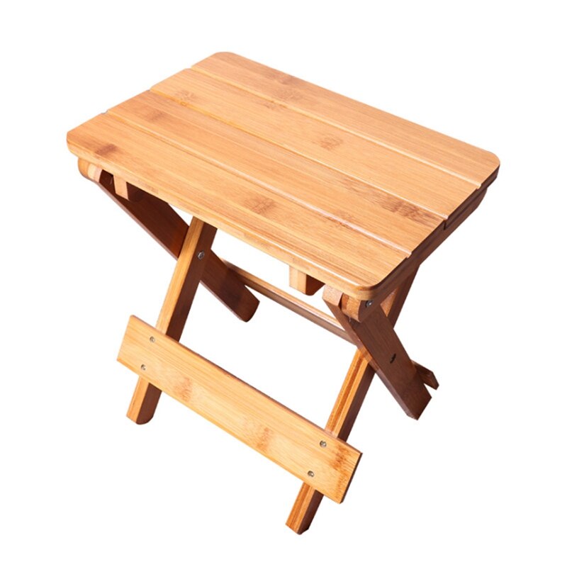 Solid Wood Fold Stool Portable Household Solid Trojan Mazar Outdoor Fishing Chair Small Bench Stool Square Stool: Default Title