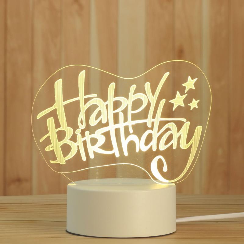 Veilleuse 3D pour chambre à coucher, arbre de noël, motif d&#39;amour, Elk, , d&#39;anniversaire, jouet pour bébé: 03