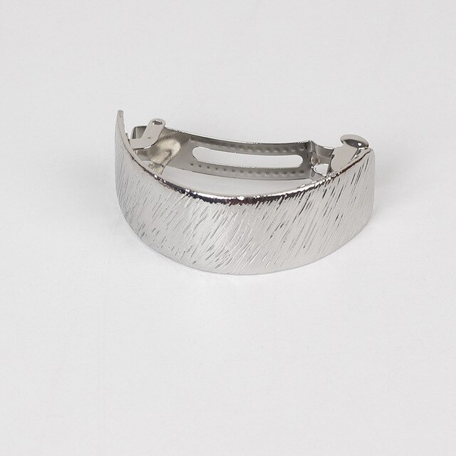 Ladies Solid Metal Hair Pins Girls Spring Clip Hair Stick Curved Hair Jewelry Hair Accessories Headwear Women Headdress: Silver-Rough