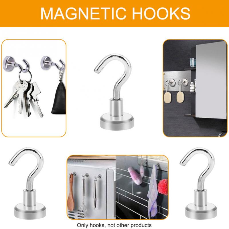 12pcs Metal Surface Mini Ultra Strong Magnetic Holder Circular Hanger Home Hook Support Kitchen Wall Neodymium