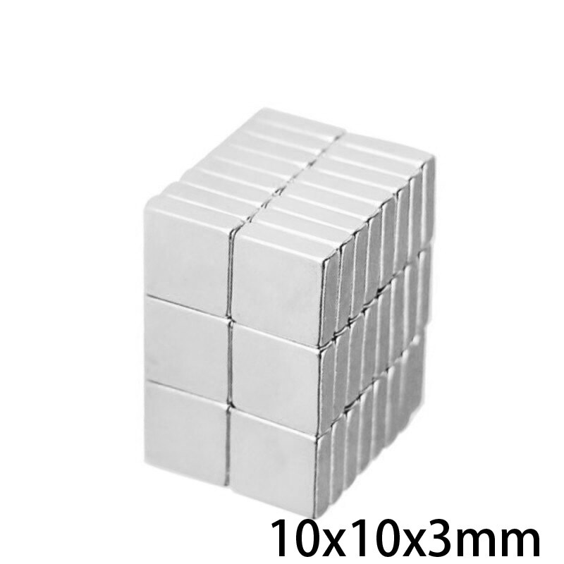 10 ~ 200Pcs 10X10X3 Mm Quadrate Krachtige Magneten 10X10Mm Neodymium Magnetische N35 10X10X3 Mm Blok Sterke Magneet 10*10*3 Mm