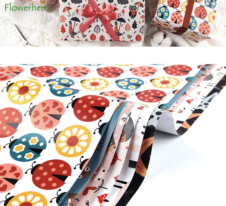 50x70CM Cute Paper Cartoon Toy Wrapping Paper Birthday Wrapping Paper DIY Student Dormitory Wallpaper Bag Book Paper