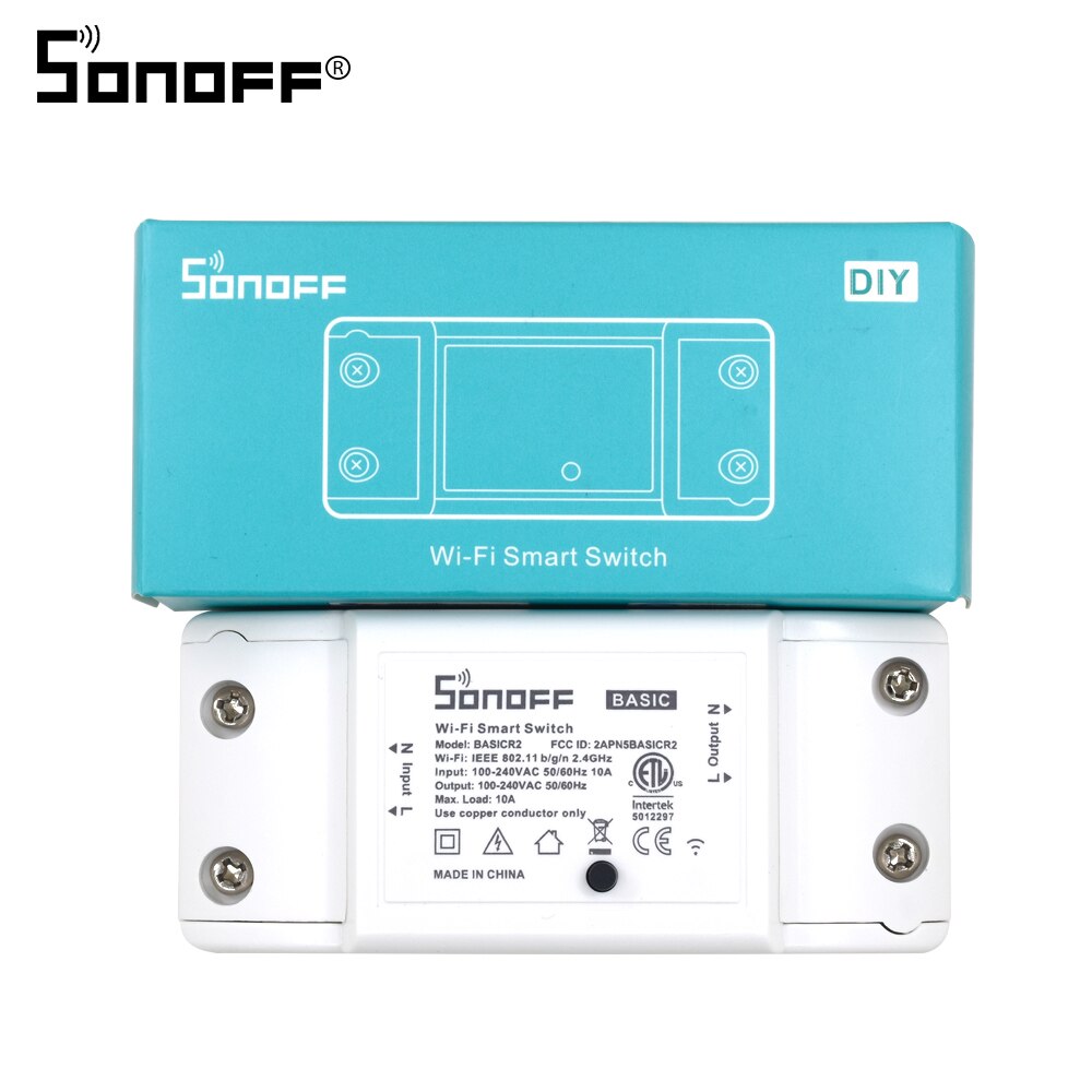 Itead sonoff interruptor wifi, interruptor, básico, para automação residencial, módulo relé, controle remoto, 10a 90-250v, para ios alexa android,