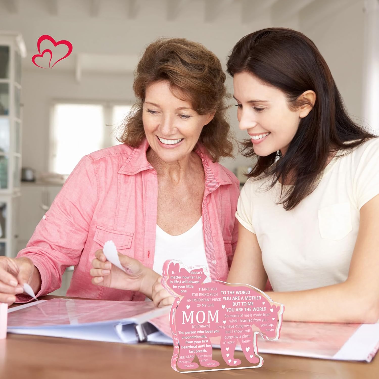 Til mamma - morsdag til mamma fra datter, sønn mor jul bursdag mamma bjørn plakett skrivebord