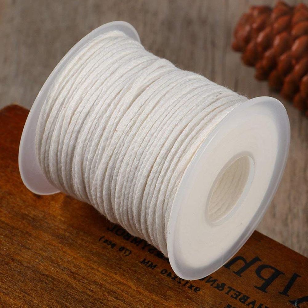 61M/200ft White Candle Wick Cotton Candle Woven Wick Wax Core Spool DIY Handmade Candle Making Material Oil Lamps Wick