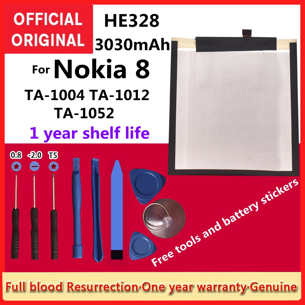 3030mAh HE328 Battery for Nokia 8 TA-1004 TA-1012 TA-1052 + Free Tools
