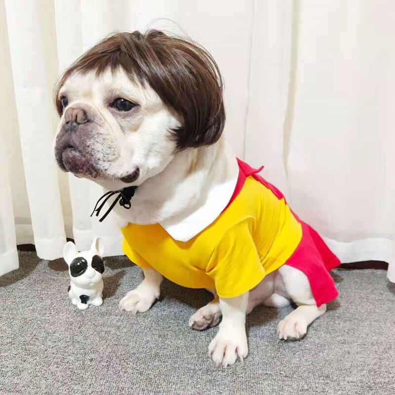 Kæledyr parykker cosplay rekvisitter sjove hunde katte cross-dressing hår hat kostumer hoved tilbehør til halloowen jul kæledyr forsyninger