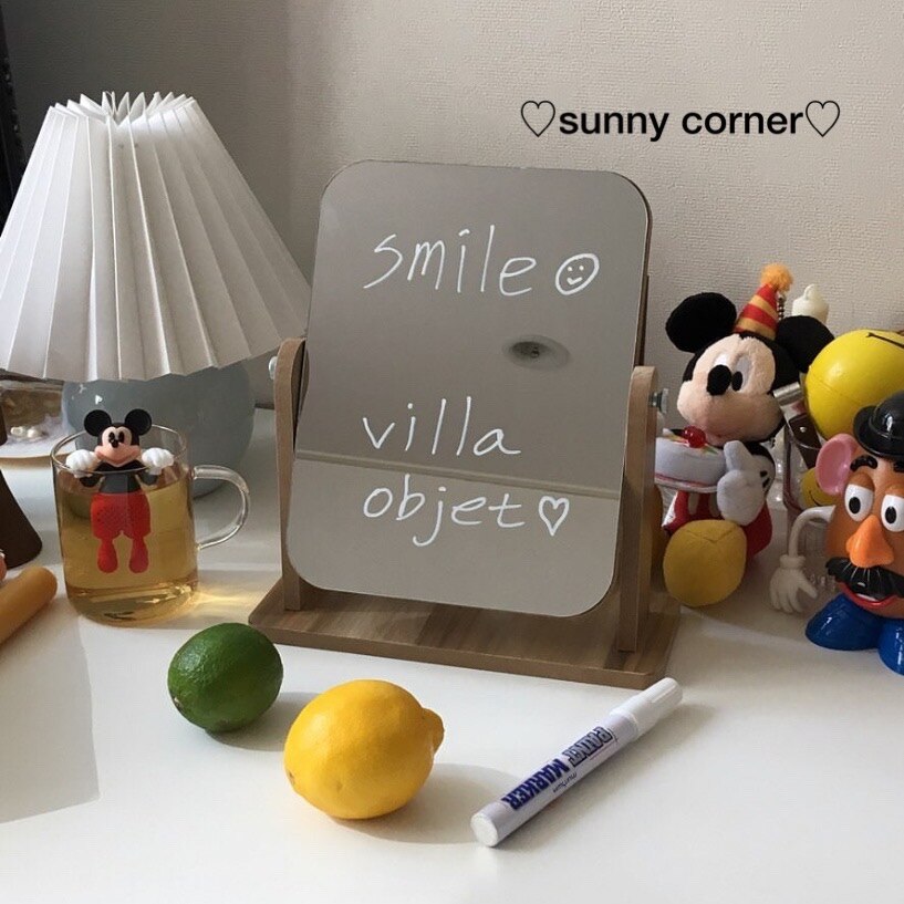 Solid Wood Desktop Makeup Mirror Simple Dressing Mirror Portable Wooden High-definition Beauty Mirror: large