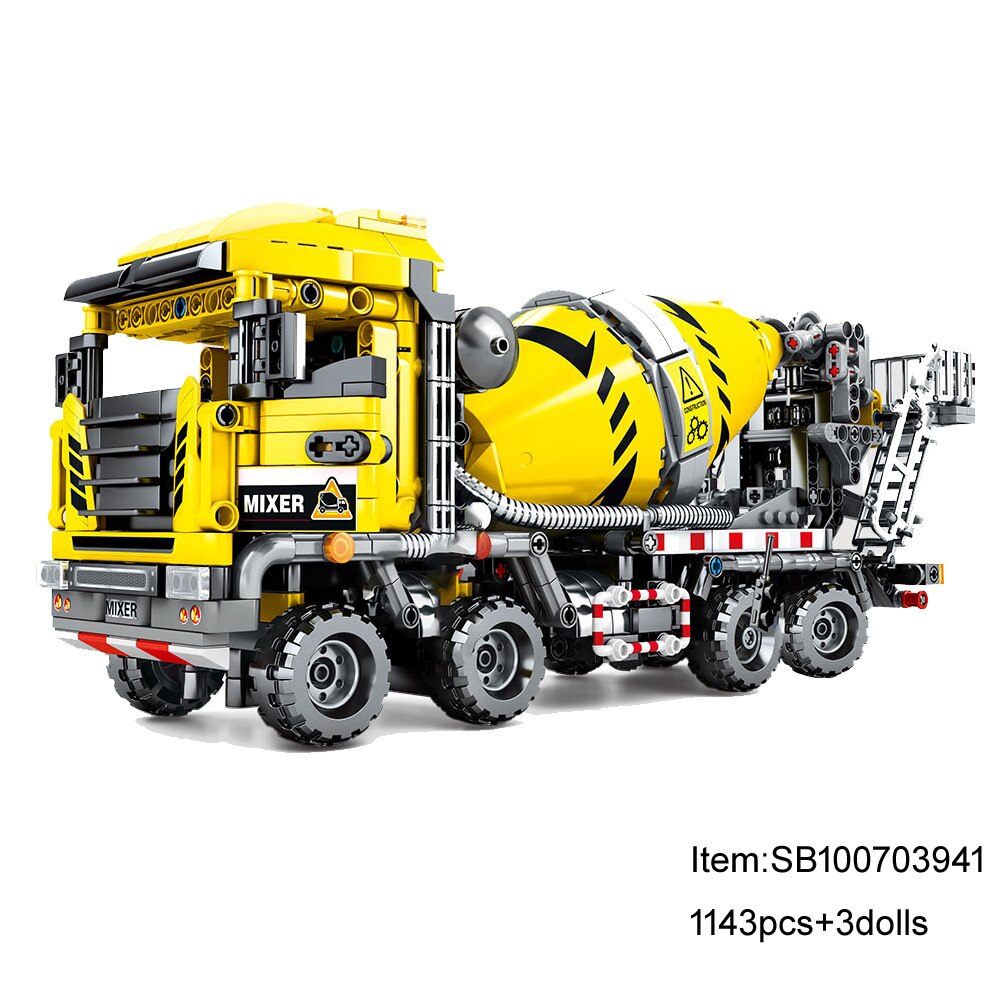 Modell Block Stadt Ingenieurwesen Fahrzeug Bergwerk Transport Auto Bagger Rührwerk Lkw Bau Ziegel Spielzeug: 100703941