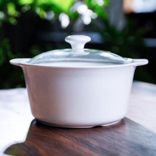 Olla grande de cerámica para sopa, cazuela abierta y recta para quemar fuego, olla de cerámica para estofado, cacerola para restaurante, sopa: Púrpura