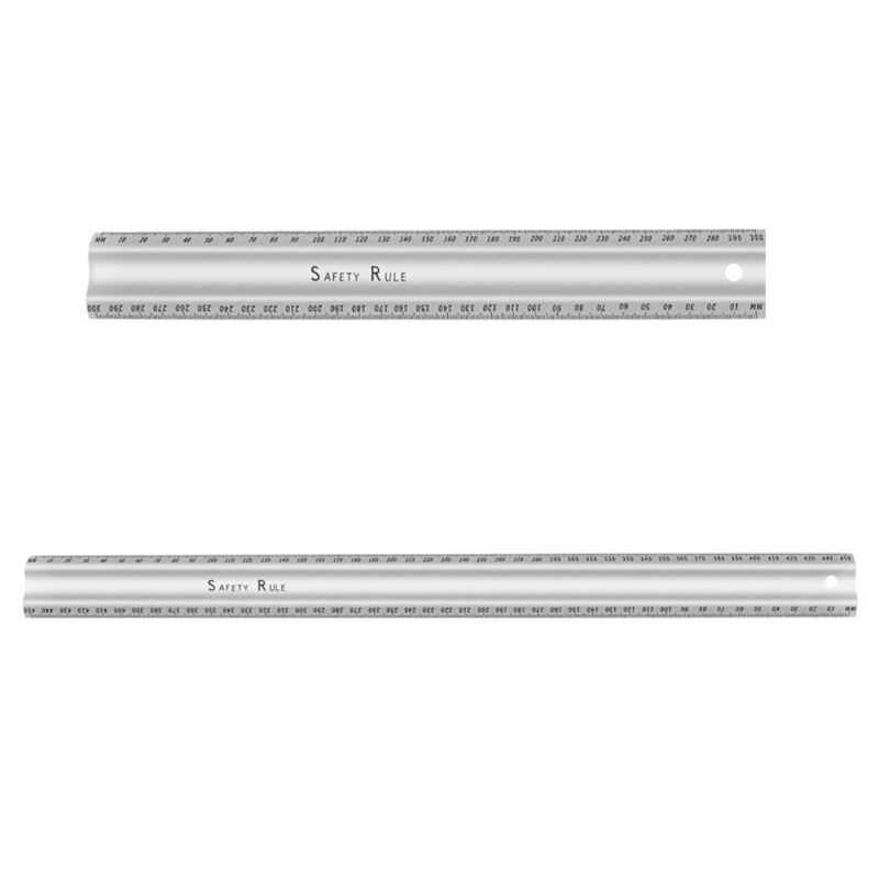 Thickness Ruler Protective Ruler Stainless Steel Measuring &amp; Cutting Ruler Tool Safety Ruler Measurement Drafting Tool