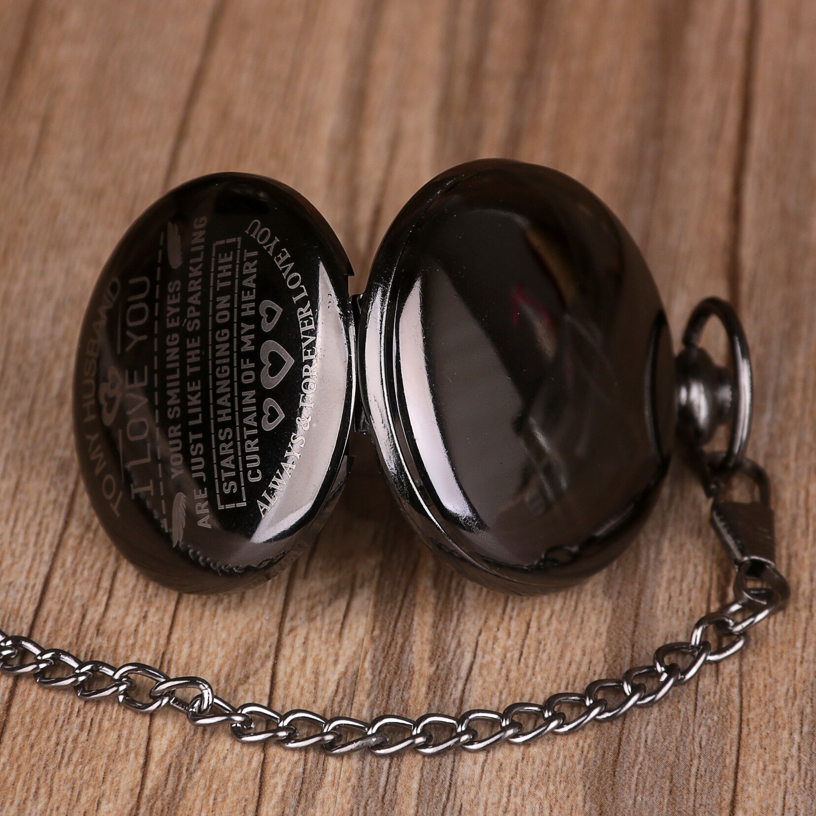 Om Mijn Man NOOIT VERGETEN DAT IK LIEFDE U Quartz Pocket Horloges Beste Valentijn Souvenir Zakhorloge voor mens Man