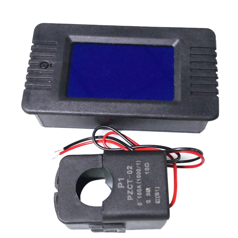 AC 6 in 1 220V 100A Single Phase Digital Panel Ampere Meter Volt Meters Power Factor Meter With Split CT