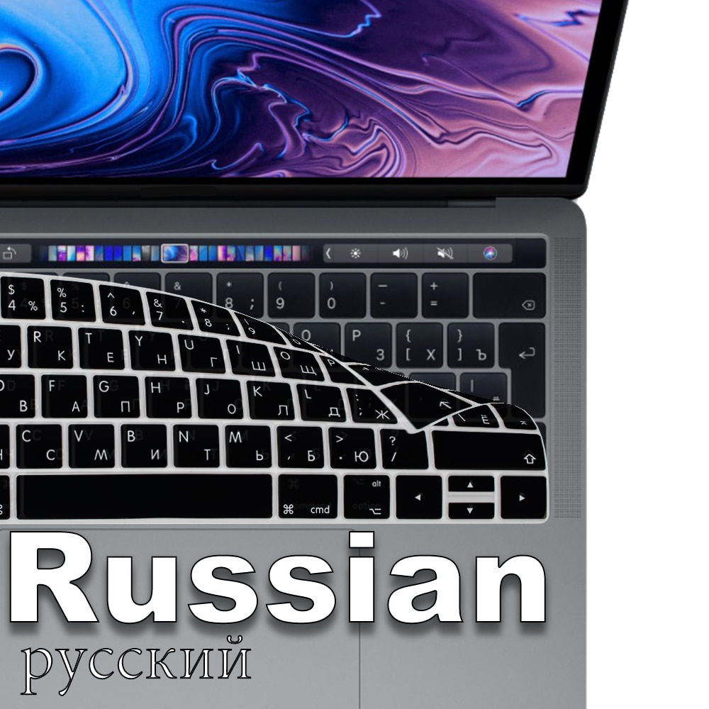Russische Siliconen Toetsenbord Cover Beschermer Voor Macbook Air13/12 /15/16pro Touchbar A1706/A1466A1708/A1990/A1398/A2289/A1932/A2141