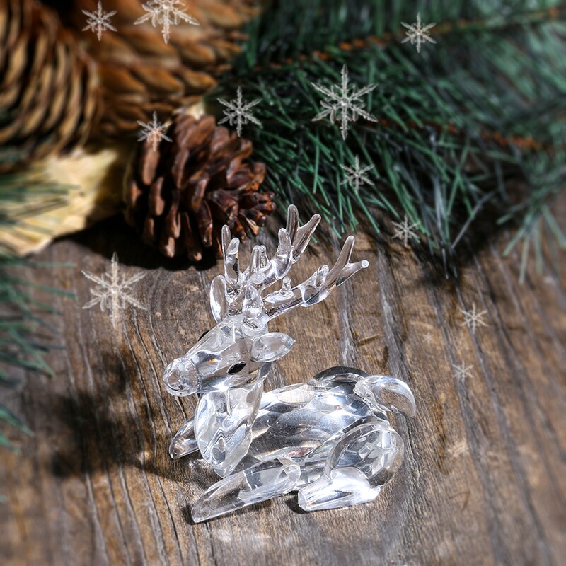 H & D Herten Tiny Micro Crystal Beeldjes Clear Glass Art Wilde Dieren Collectible Home Decor