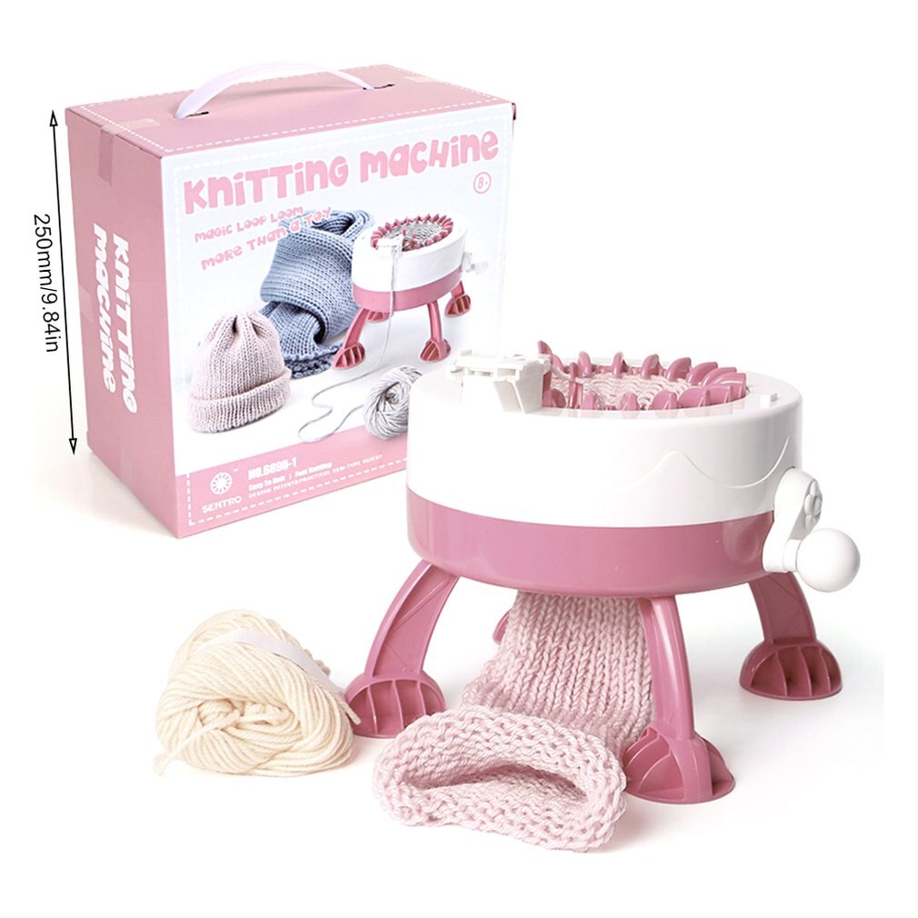 Bib-máquina de tejer con cilindro de estrella para niños, juguete de juego de rol, 22 agujas, cilindro, tejer lana