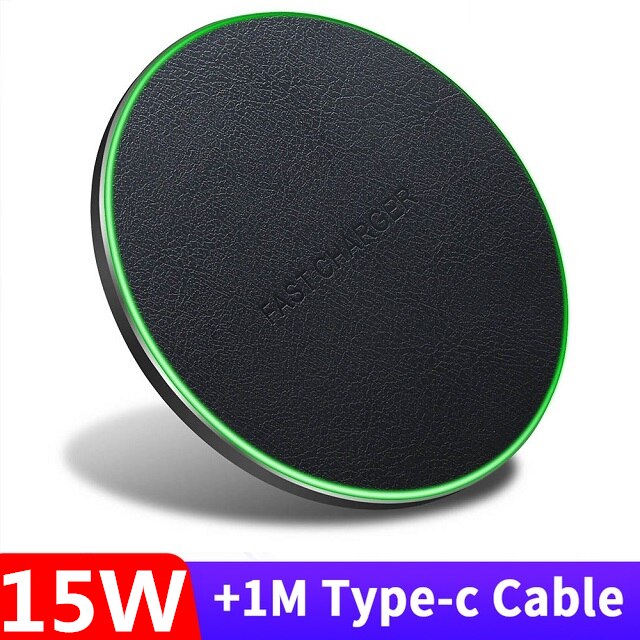 Fdgao 30w qi langaton laturi nopea langaton latausalusta induktiolaturi iphonelle 11 xs xr  x 8 samsung  s20 s10 s9 note 20 10: 15w nahkaa
