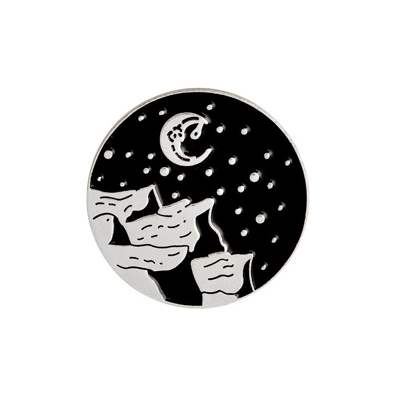 Broches Outdoor Midnight Moon Metal Badge Accessoires Pictogrammen Op Kleding T-shirt Kleding Tas Rugzak Diy: 2