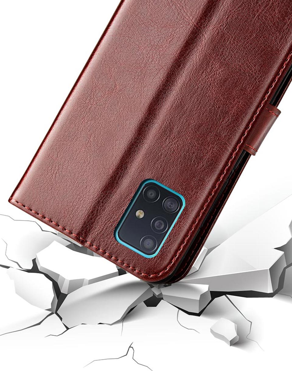 Flip leather case on For Samsung A51 Case back case For Samsung Galaxy A51 A515F A 51 GalaxyA51 Cover