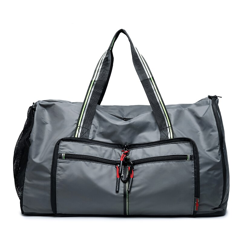 Yinjue Reistas Grote Vrouwen Reizen Handbas Weekender Sport Tas Op Wielen Man Nylon Opvouwbare Bagage Grote Capaciteit Duffle tas: Grijs