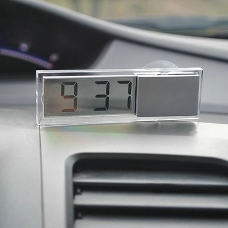 1Pc Lcd-scherm Digitale Elektronische Klok Met Sucker Led Voor Alle Auto 'S Indoor Outdoor Thuis Venster Meter