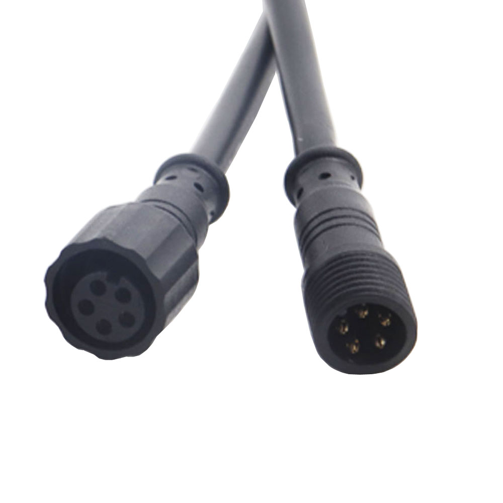 Conector Led impermeable macho a hembra, 5/10/20/50/100 pares, 2 pines/3 pines/4 pines/5 pines, Cable negro para tiras de luces Led