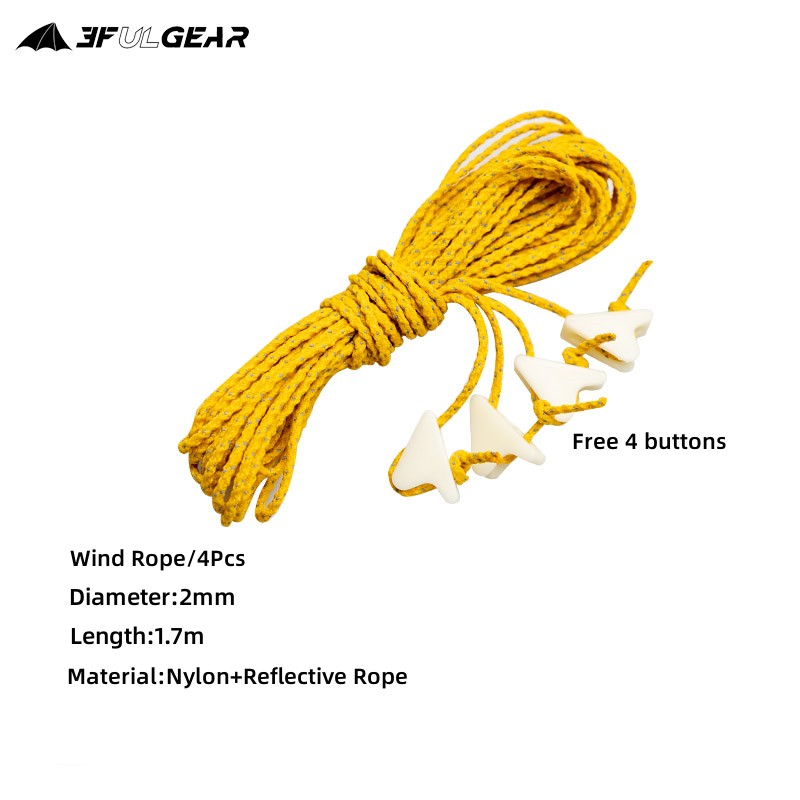 3F UL GEAR Outdoor 2/1.5MM 20 Meter Dyneema Reflecterend Touw Camping Tent Nylon UHMWPE Windtouw: Oranje