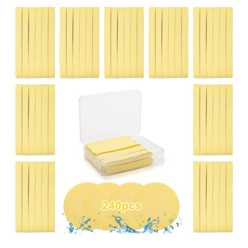 Esponjas limpiadoras faciales redondas comprimidas, cepillos de limpieza, herramientas de limpieza, toallitas desmaquillantes, ,