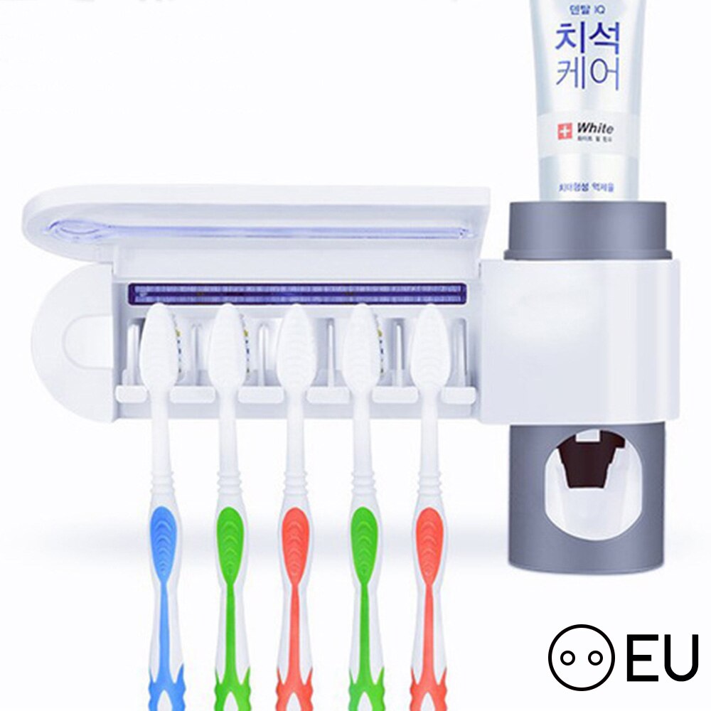 UV-Licht Uv Zahnbürste Sterilisator Multifunktionale Zahnbürste Halfter Automatische Zahnpasta Orangenpressen Mundpflege Werkzeug: A EU
