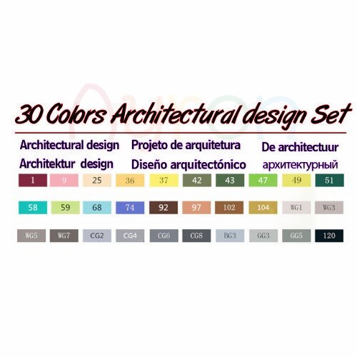 TOUCHNEW 30/40/60/80 Colors Art Markers Alcohol Based Markers Drawing Pen Set Manga Dual Headed Art Sketch Marker Pens: 30 house design