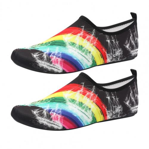 Unisex Swimming Water Shoes Men Barefoot Outdoor Beach Sandals Upstream Shoes Plus Size Nonslip River Sea Diving Sneakers: Black White / 46